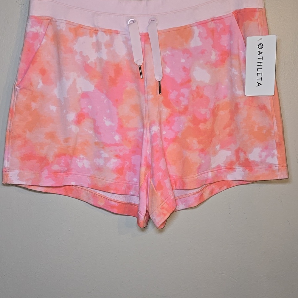 Athleta Balance Printed Shortie 4" Tie Dye Drawstring Waist Pocket Lightweight - Picture 5 of 10